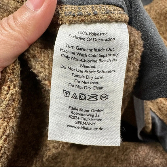 Eddie Bauer Men’s Convector Snap Mock Sweater Snap T Pullover Fleece Brown L - Picture 11 of 13